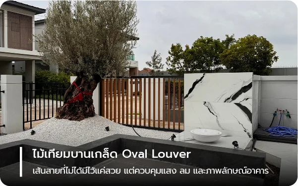 ไม้เทียมบานเกล็ด Oval Louver – เส้นสายที่ไม่ได้มีไว้แค่สวย แต่ควบคุมแสง ลม และภาพลักษณ์อาคาร
