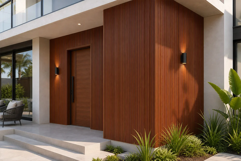 แผ่นระแนงไวนิลตกแต่งผนัง PVC Fluted Wall Panel PVC Vinyl