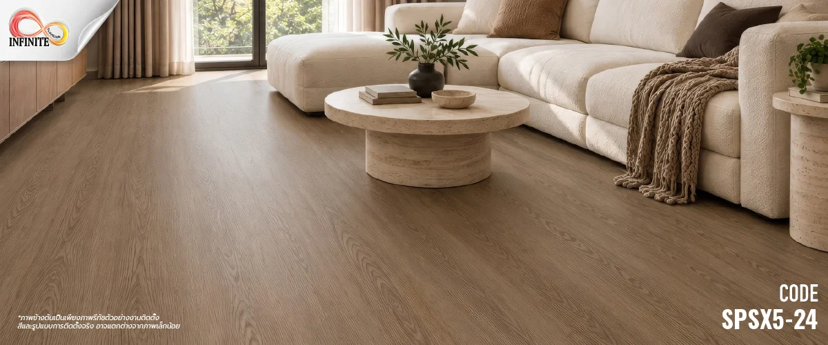 กระเบื้องยาง กระเบื้องไว้นิล SPC Cozy plank ปูตรง click lock ixpe foam