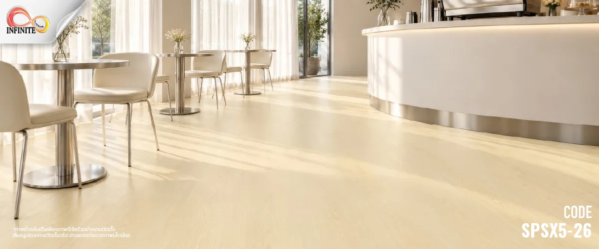 กระเบื้องยาง กระเบื้องไว้นิล SPC Cozy plank ปูตรง click lock ixpe foam