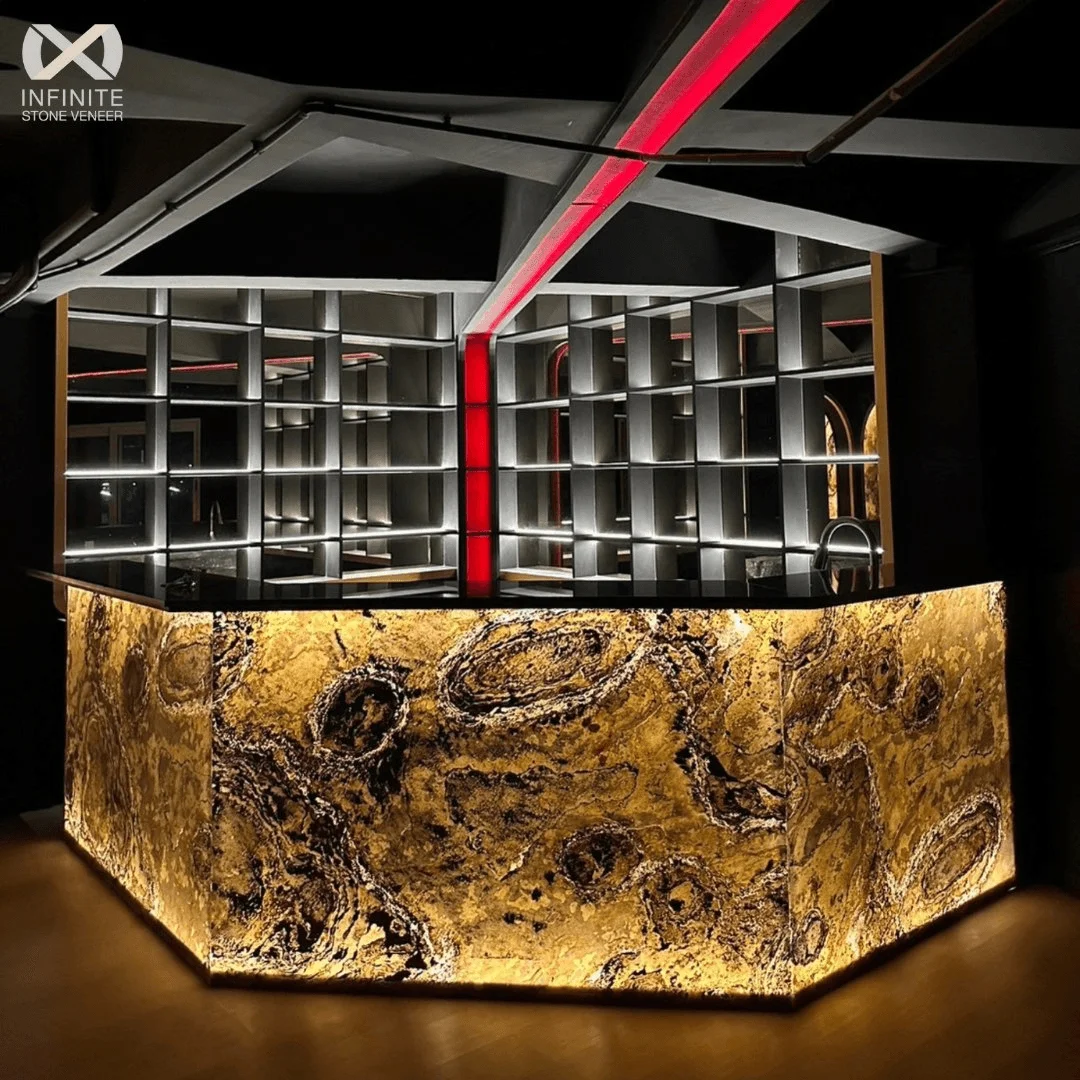 แต่งผนังผนัง เคาน์เตอร์ให้หรู ด้วยแผ่นหินวีเนียร์โปร่งแสง (Translucent Stone Veneer)